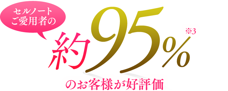 セルノートご愛用者の約95%のお客様が好評価