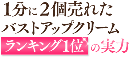 1分に2個売れたバストアップクリームランキング1位の実力